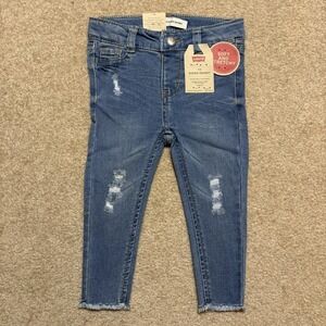 Levis 710 Super Skinny Jeans Girls 9-12 Months Blue Ankle Distressed Stretch